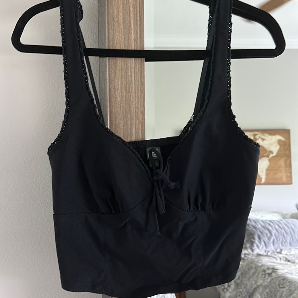 Wild Fable Bow Lace Trim Corset Tank Top
